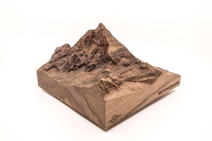 Matterhorn - 3D wooden mountain, front view